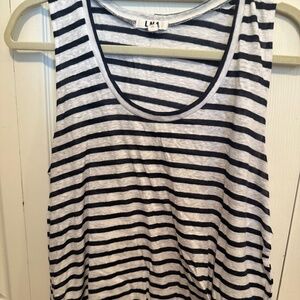 LNA striped side slit tank top